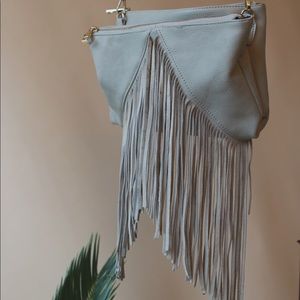 Fringe Baby Blue Shoulder Bag SPACIOUS